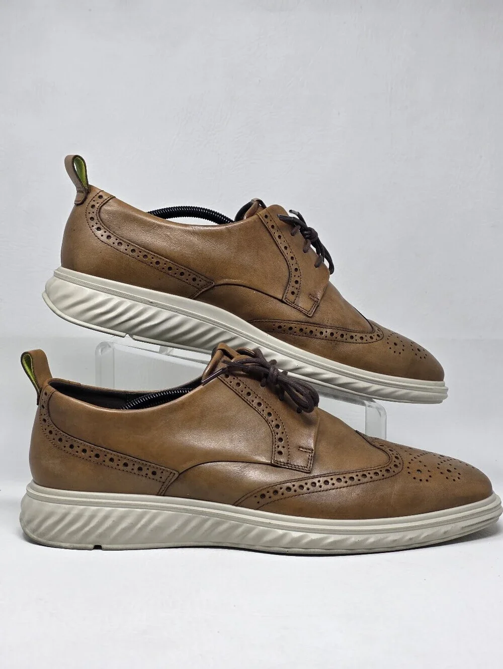 ECCO ST.1 Hybrid Lite Wingtip Light Brown Brogue Shoe Men's Size US 13 EU 47